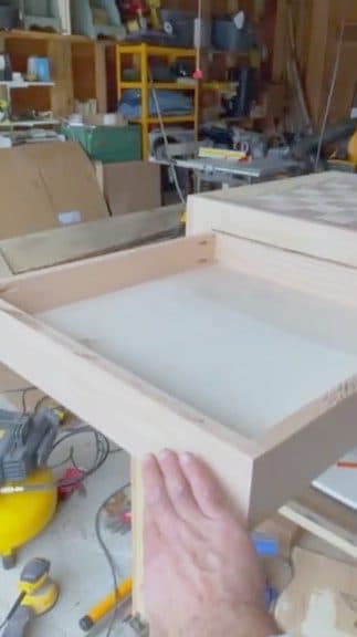 Drawer box being fitted