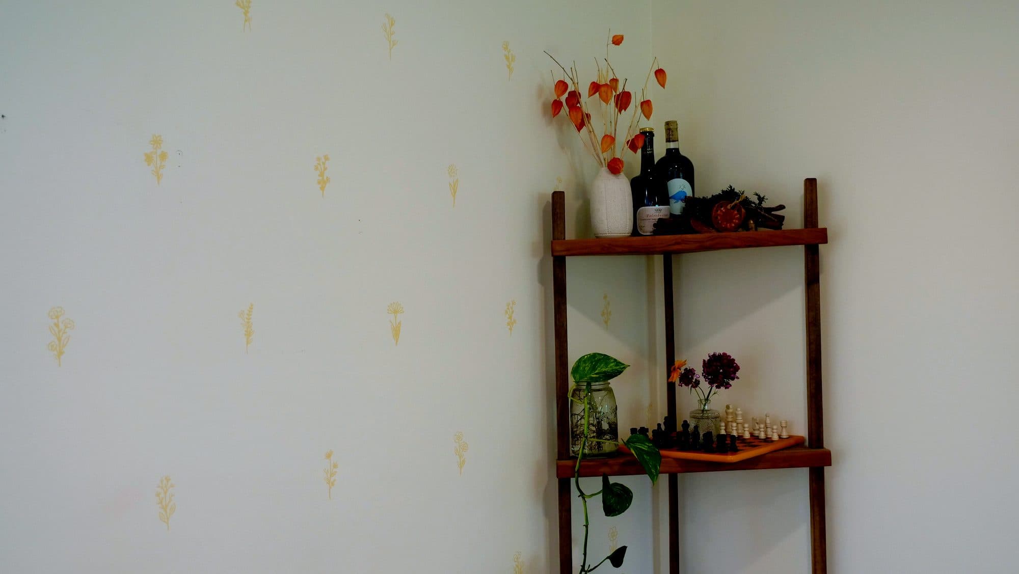 Etagere top shelves, styled