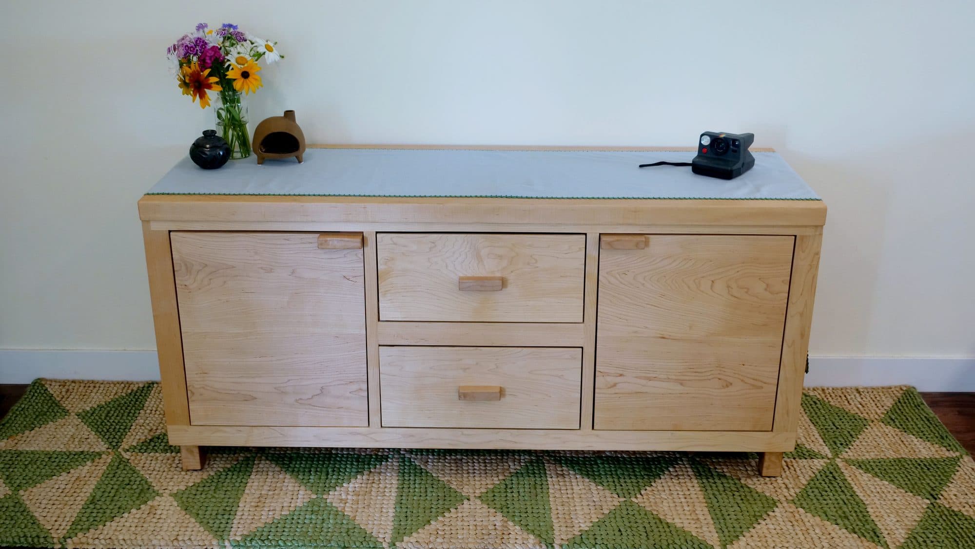 Maple credenza, front elevation