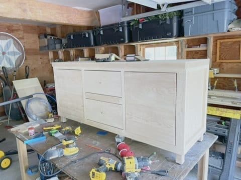 Credenza w/ top, doors & drawers fitted