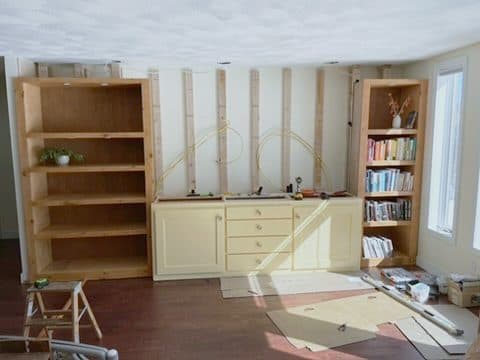 Built-in wall unit w/ center cabinet, install
