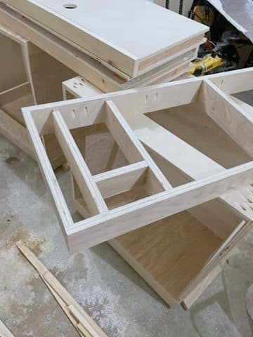Plywood cabinet carcasses/drawer boxes