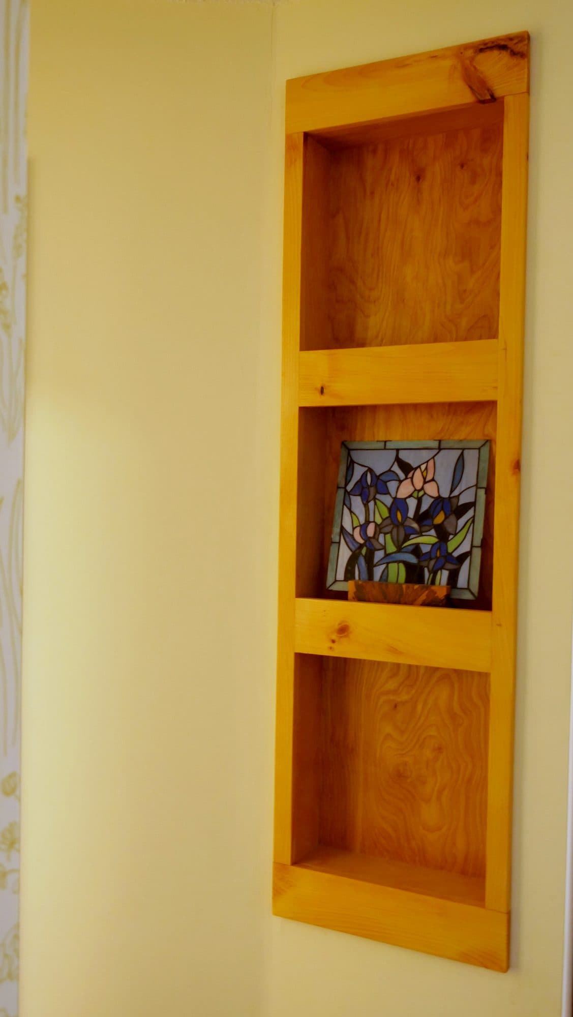 Niche w/ stained-glass center panel