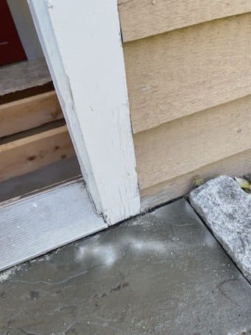 Exterior door sill/threshold detail