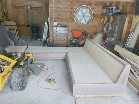 L-sofa/daybed frame, wide